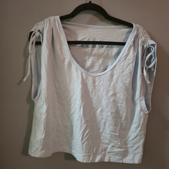 XL American Eagle Light Blue Crop Top Tie Shoulder Tank Top Sleeveless Y2k 90s - Picture 2 of 4